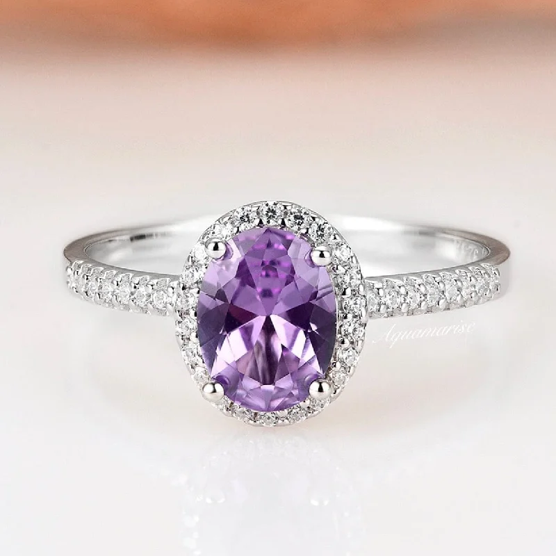 Iris Amethyst Ring- Sterling Silver