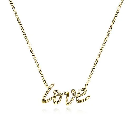 14K Y Gold 17.5" Love Necklace