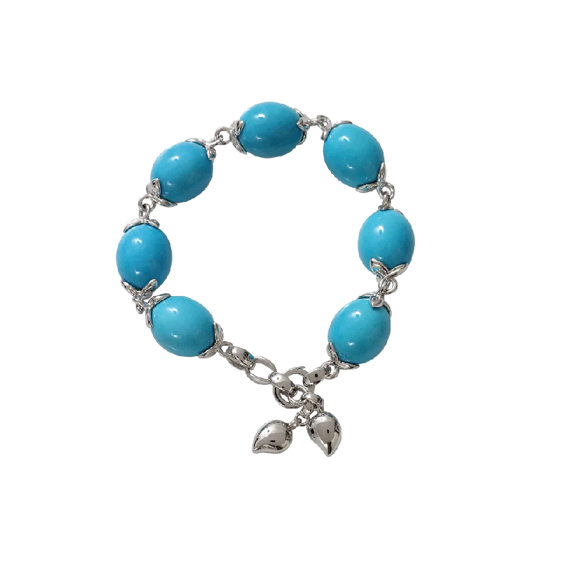 Large Turquoise Coconut Link Bracelet