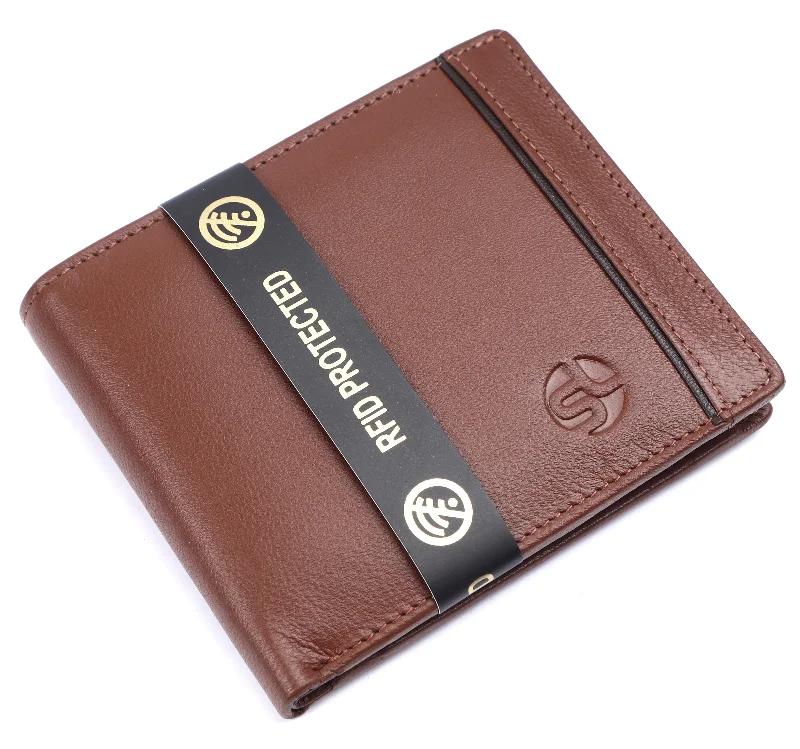 MENS LEATHER WALLET (RFID) 93710 (TAN)